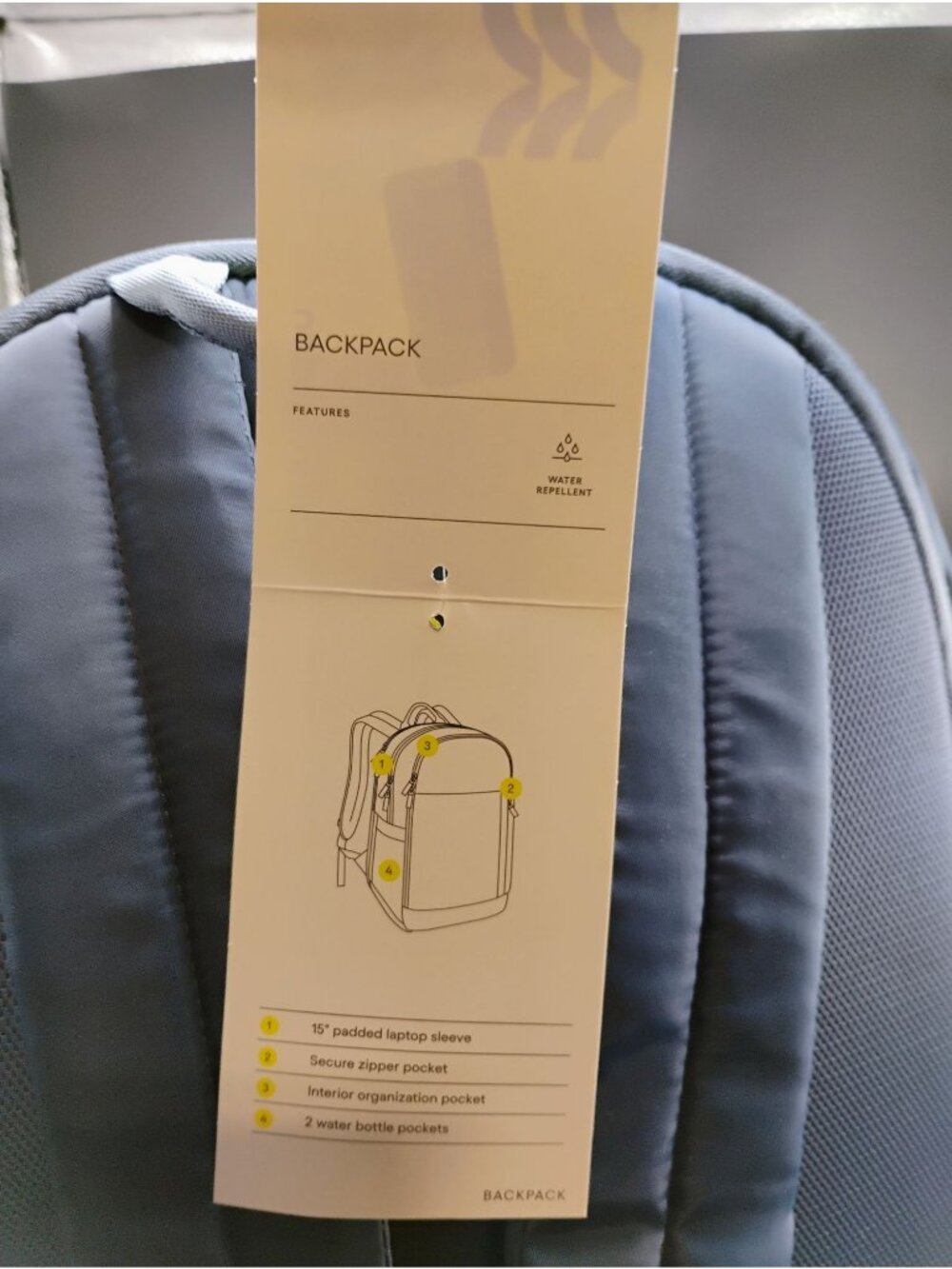 All In Motion Lightweight Blue Backpack With Gold Interior - Picture 10 of 10